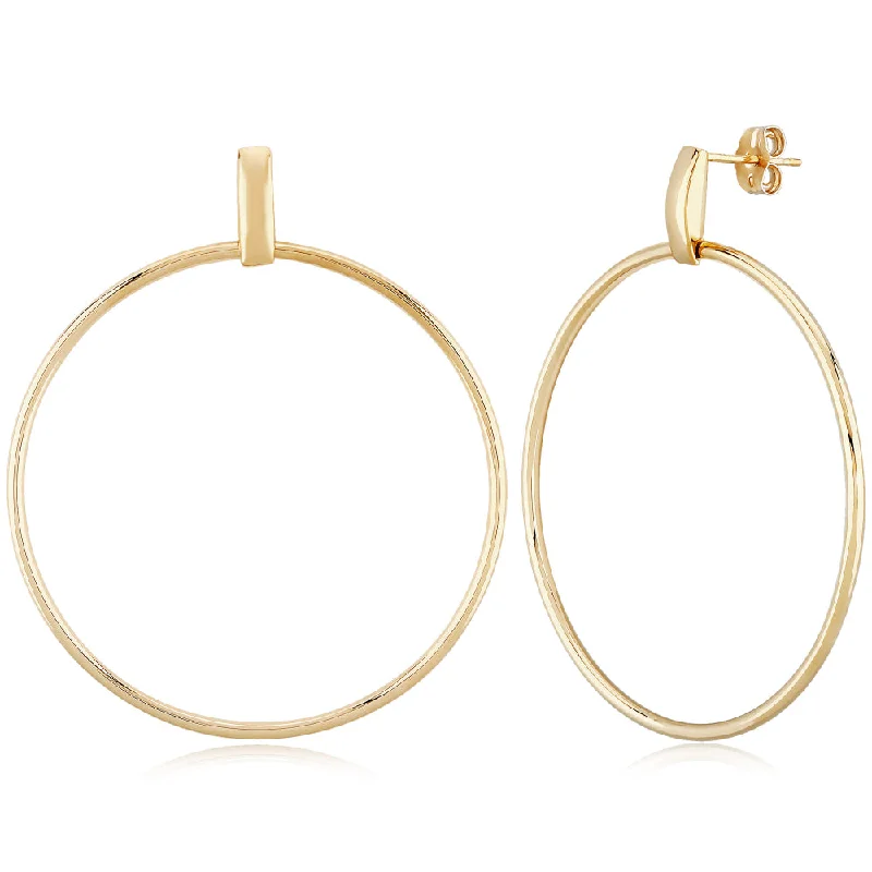 Stackable hoop earrings perfect for ear layering style -14k Gold Large Hoop Earrings