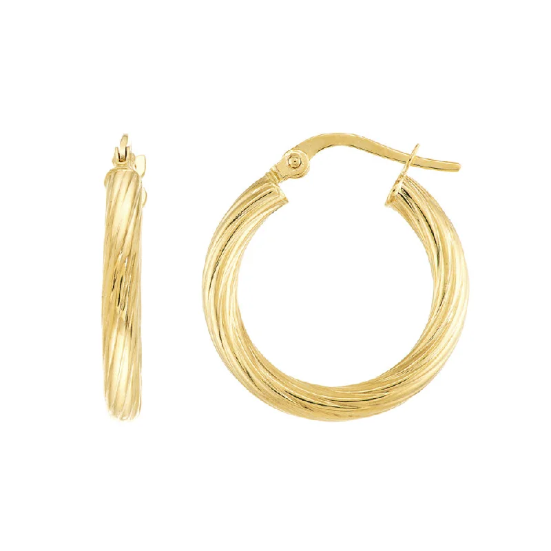 Budget hoop earrings under fifteen dollars for gifts -14k Gold Spiral Hoop Earrings