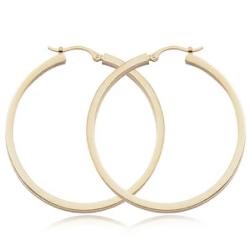 Stackable hoop earrings perfect for ear layering style -14k Gold Square Tube Hoops