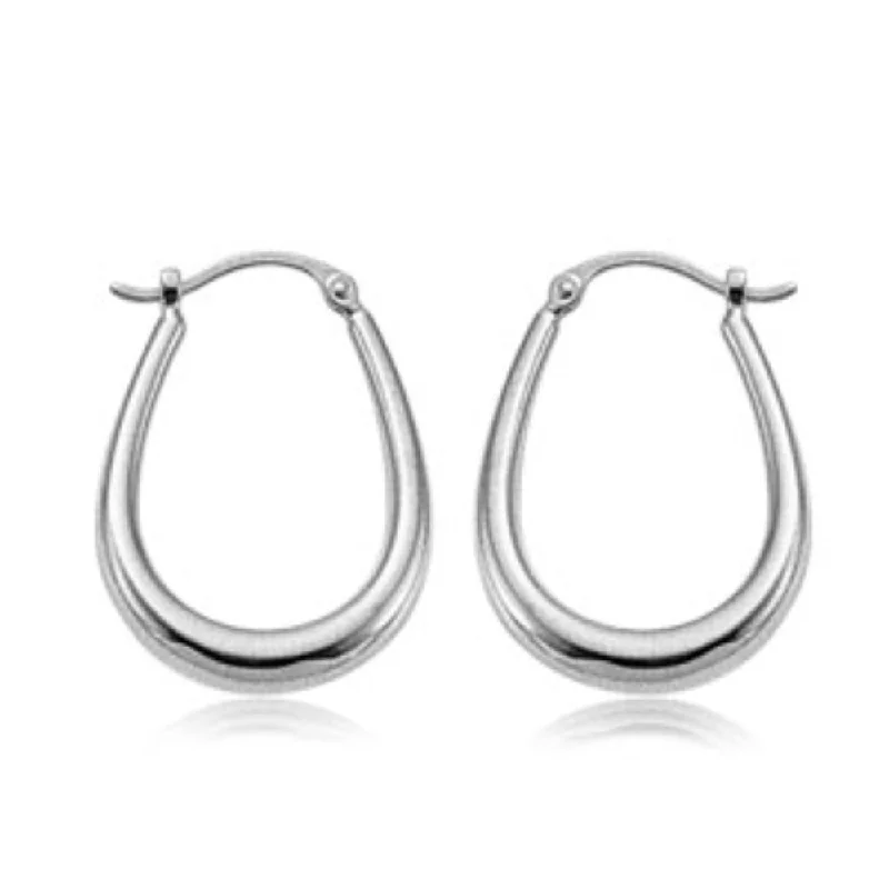 Hoop earrings made with lab-grown ethical gemstones -14k Gold U Shape Hoop Earrings