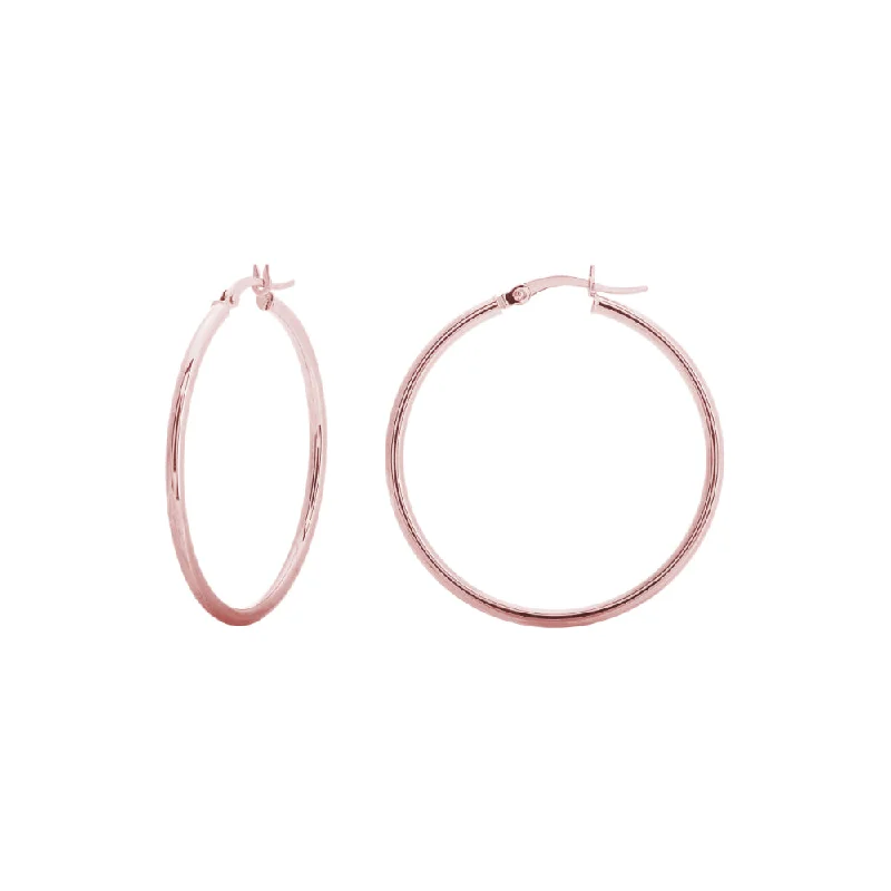 Silver hoop earrings offering affordable stone ear sparkle -14k Rose Gold Hoop Earrings