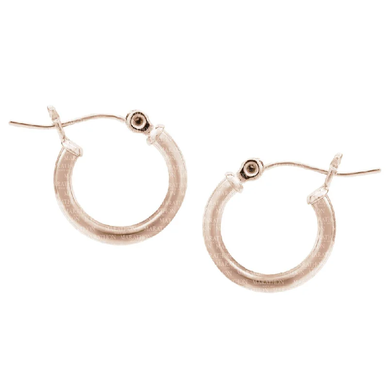 Hoop earrings featuring citrine for golden ear warmth -14k Rose Gold Hoop Earrings