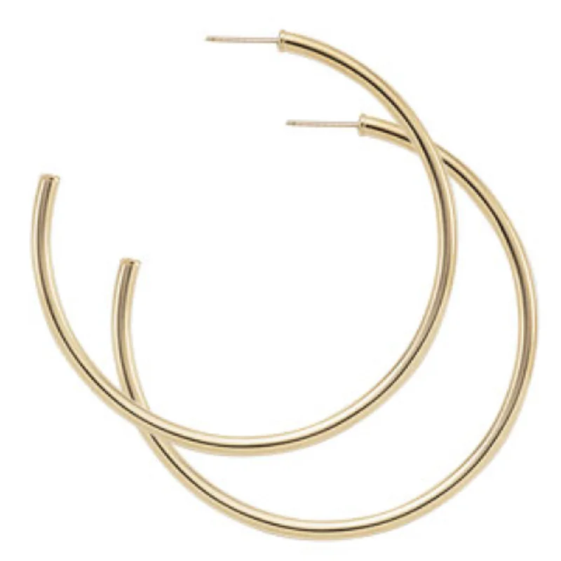 Hoop earrings featuring smoky quartz for earthy ear tones -14k Yellow Gold Hoop Earrings