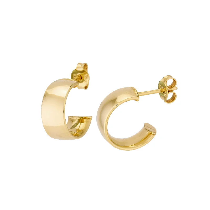 Vermeil hoop earrings with gold stone ear shine -14K Yellow Gold Petite Hoop Earrings