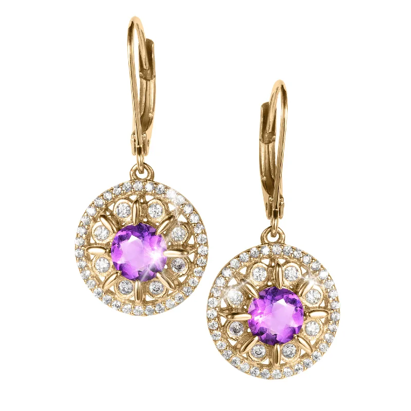 Hoop earrings featuring morganite for soft pink ear shine -Amethyst Fields Earrings