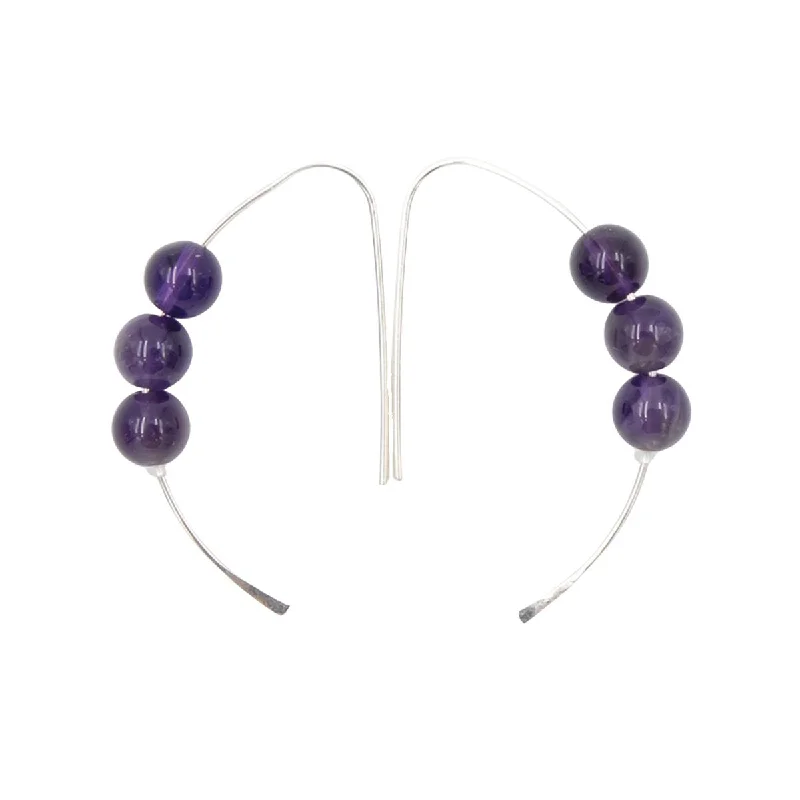 Gold hoop earrings adding sunny shine to ears -Amethyst Curves