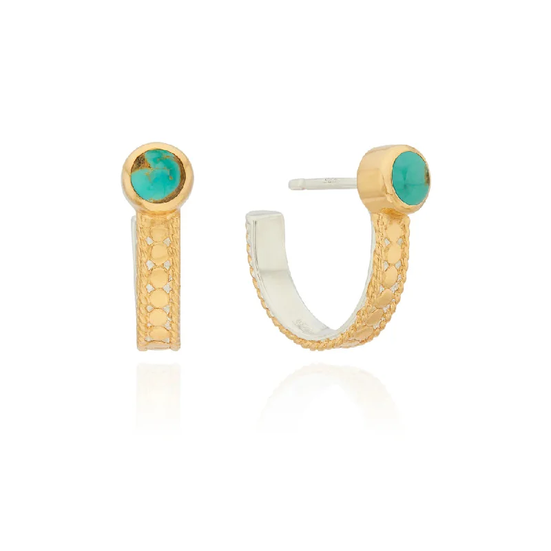 Budget hoop earrings under fifteen dollars for gifts -Anna Beck Single Turquoise Hoop Earrings