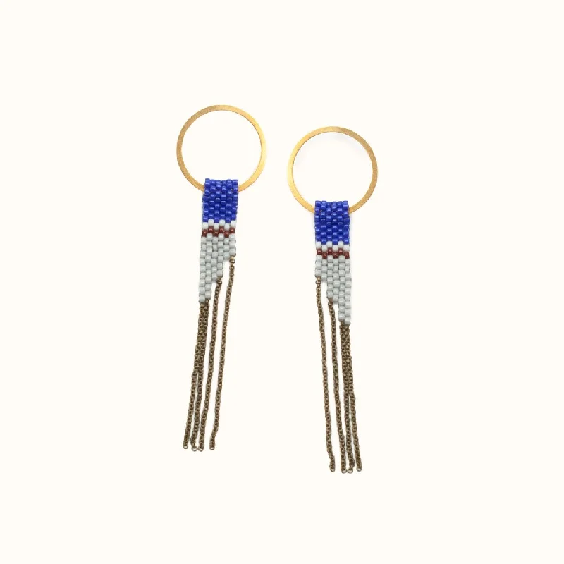 Hoop earrings featuring sapphire for rich blue ear glow -Avant Earrings in Royal Blue