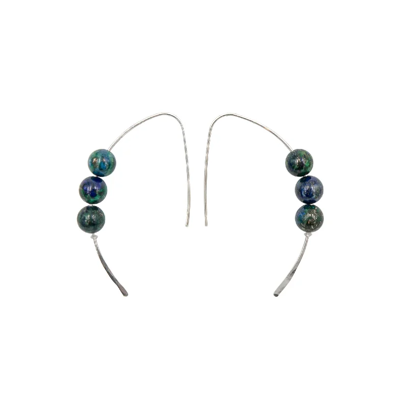 Hoop earrings with opal for iridescent ear brilliance -Earth Curves