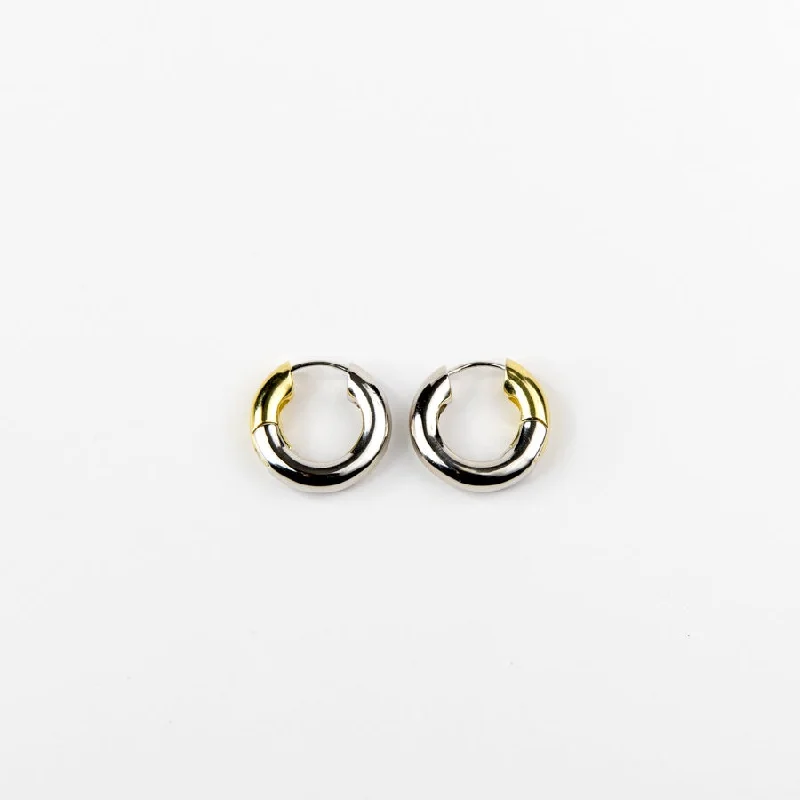 Hoop earrings with thin hoops for light wear -Baby Chunky Hoops - 3/4 Silver