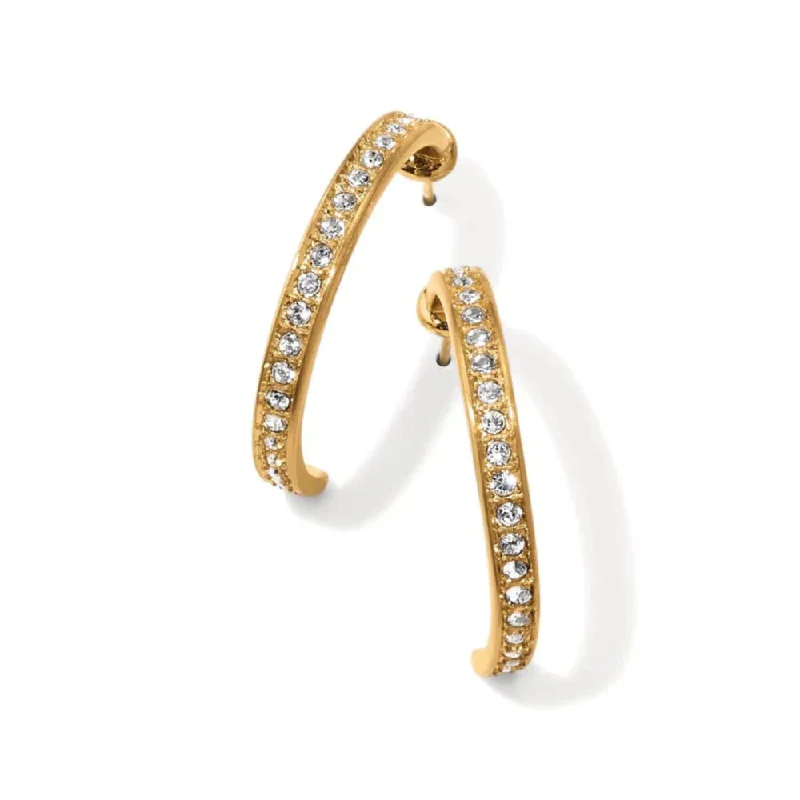 Colorful hoop earrings with mixed stone ear dazzle -Brighton Meridian Zenith Medium Hoop Earrings - Gold