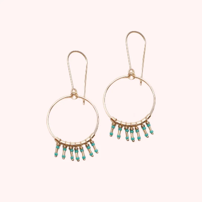 Rose gold hoop earrings for warm ear radiance -Clarice Earrings in Turquoise