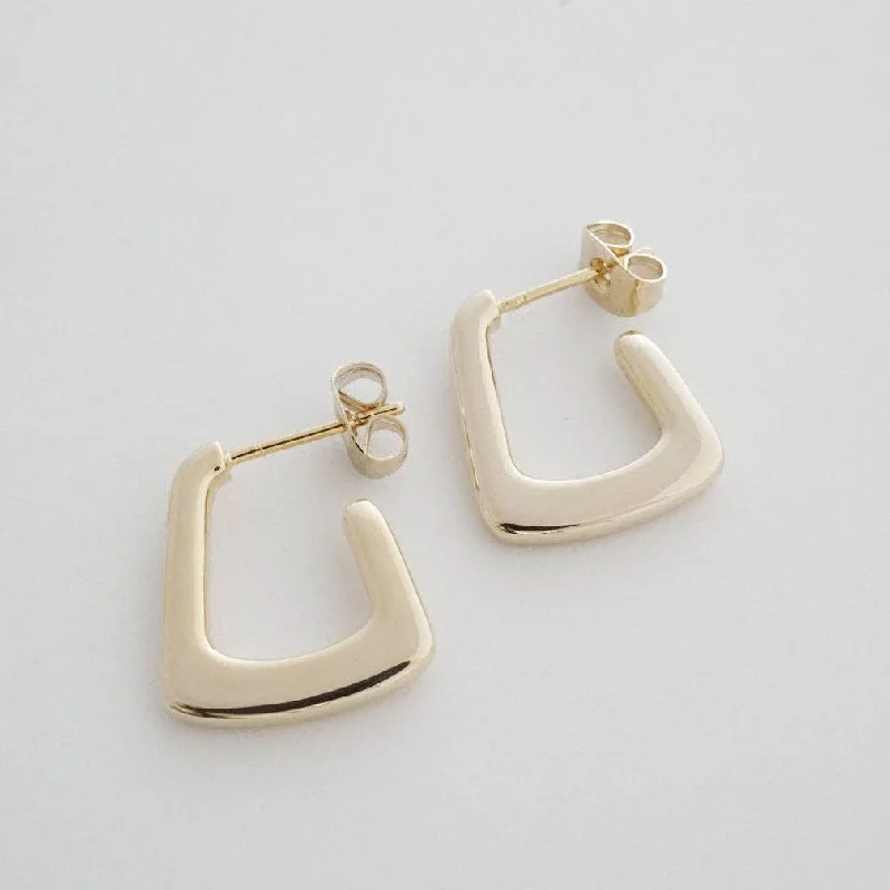 Hoop earrings perfect for parties with stone shine -Gold Demi Hoop Earrings