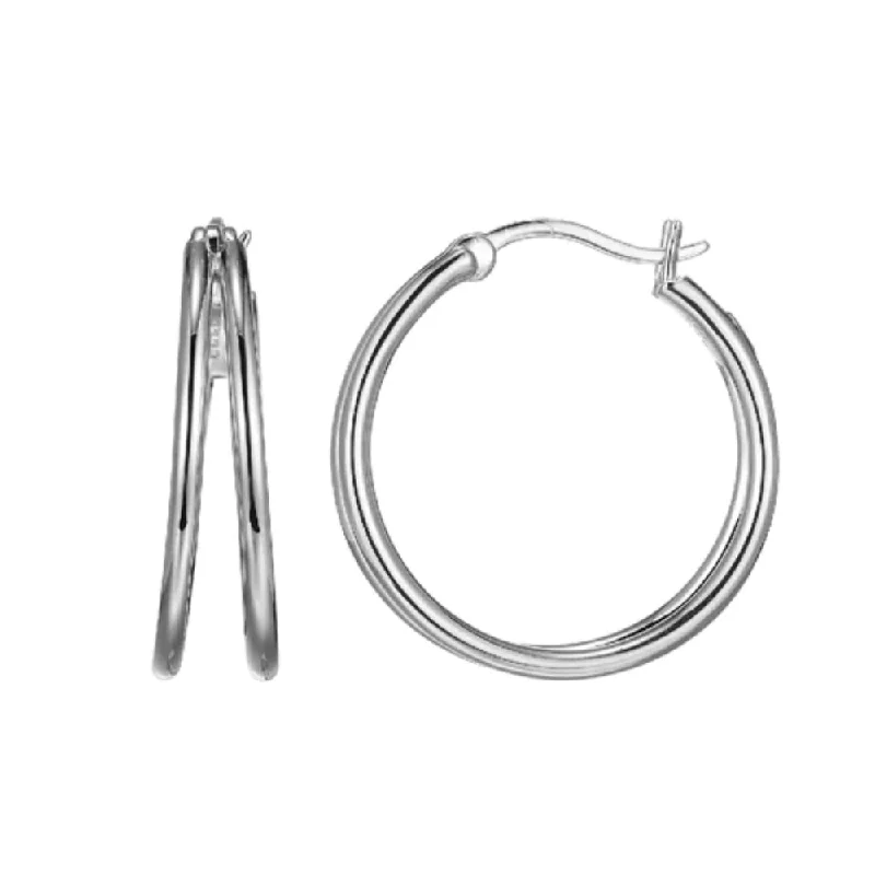 Hoop earrings inspired by stars with stone accents -Elle "Simpatico" Split Hoop Earring