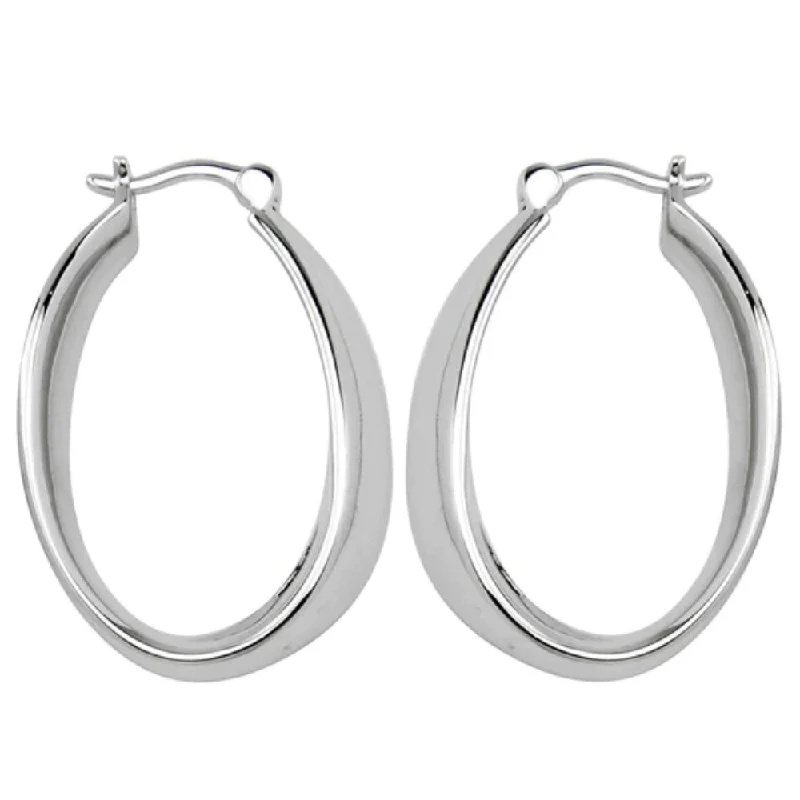 Hoop earrings with white gold for sleek ear shine -Elle Sterling Silver Hoop Earrings