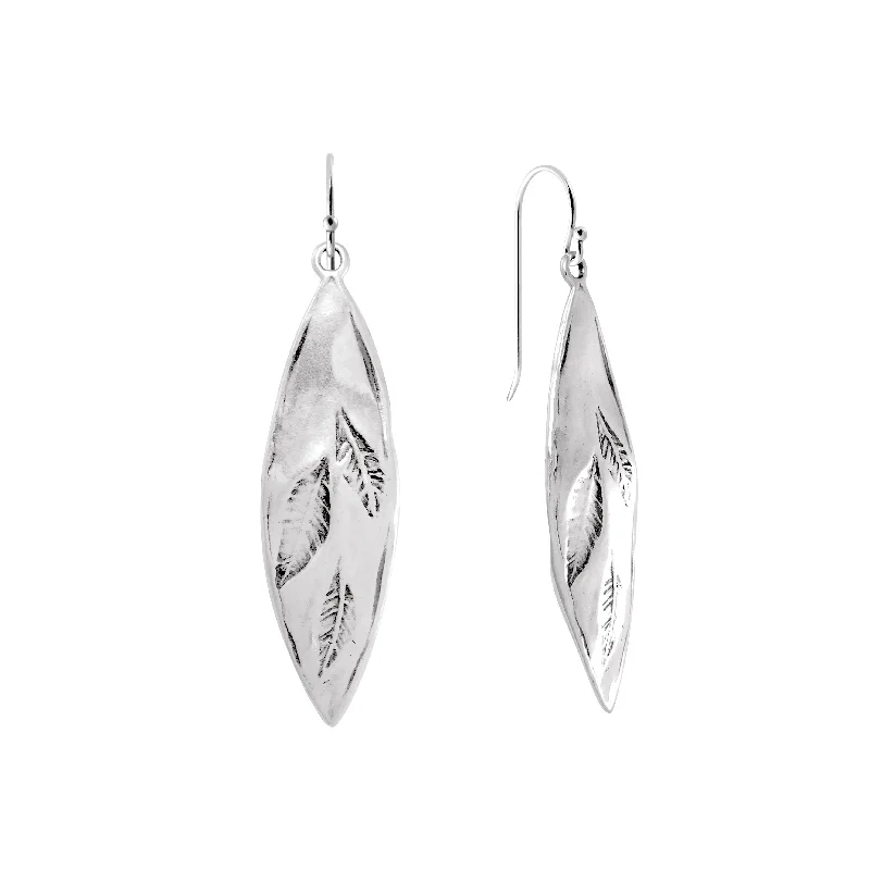 Hoop earrings with pave stones for extra ear dazzle -Fallen Leaves Dangle Earrings E9920