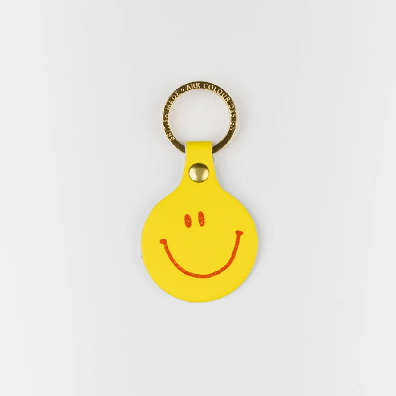 Hoop earrings inspired by vintage with stone glamour -Feeling Lush Smilie Face Key Fob - Yellow