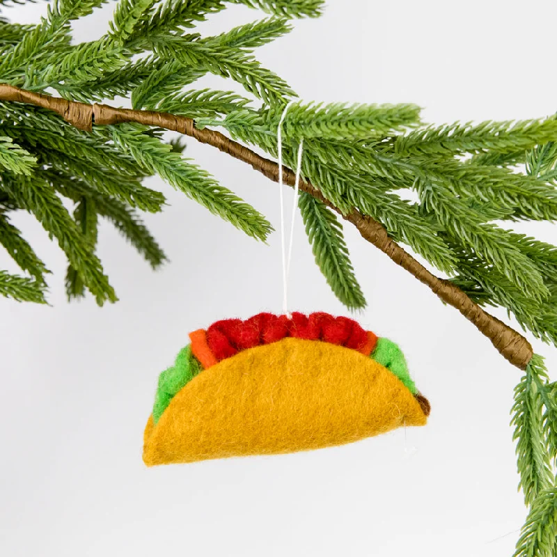 Dainty hoop earrings ideal for delicate ear accents -Felt Taco Ornament