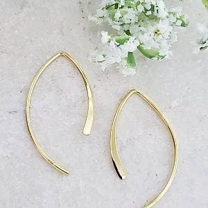 Oversized hoop earrings with bold stone hoop designs -Gold Open Wishbone Earrings