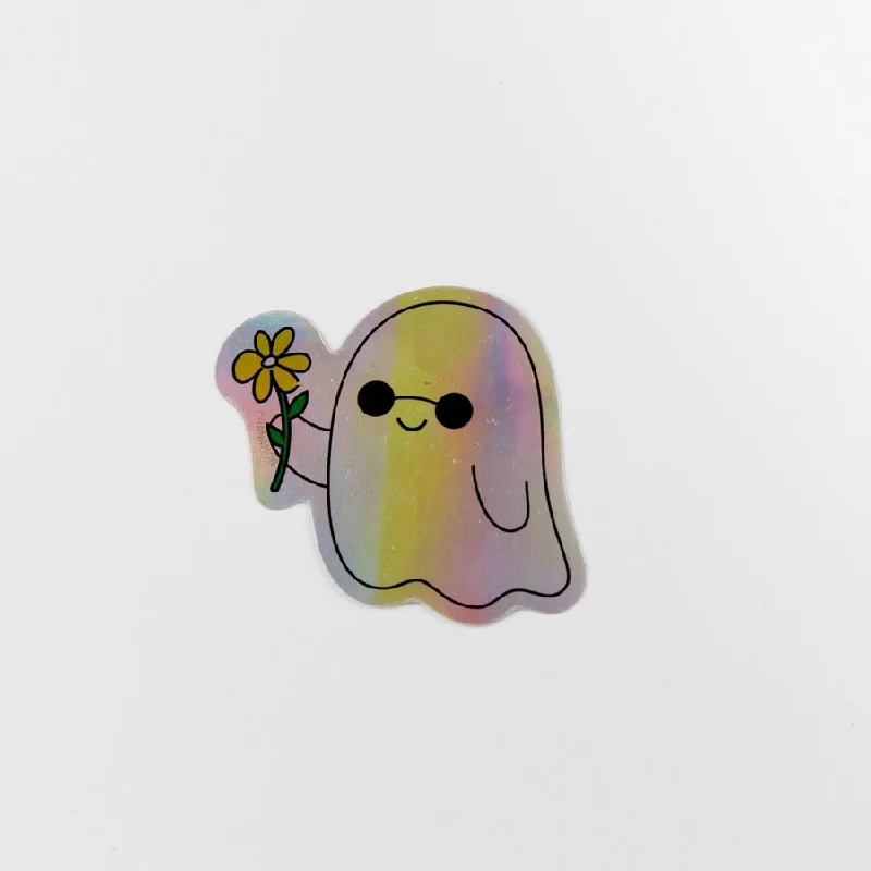 Hoop earrings perfect for teens with trendy stones -Hippie Ghost Sticker