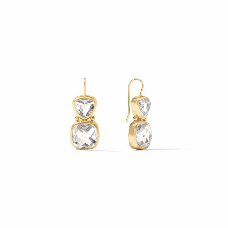 Retro hoop earrings with intricate stone hoop details -Julie Vos Aquitaine Earrings