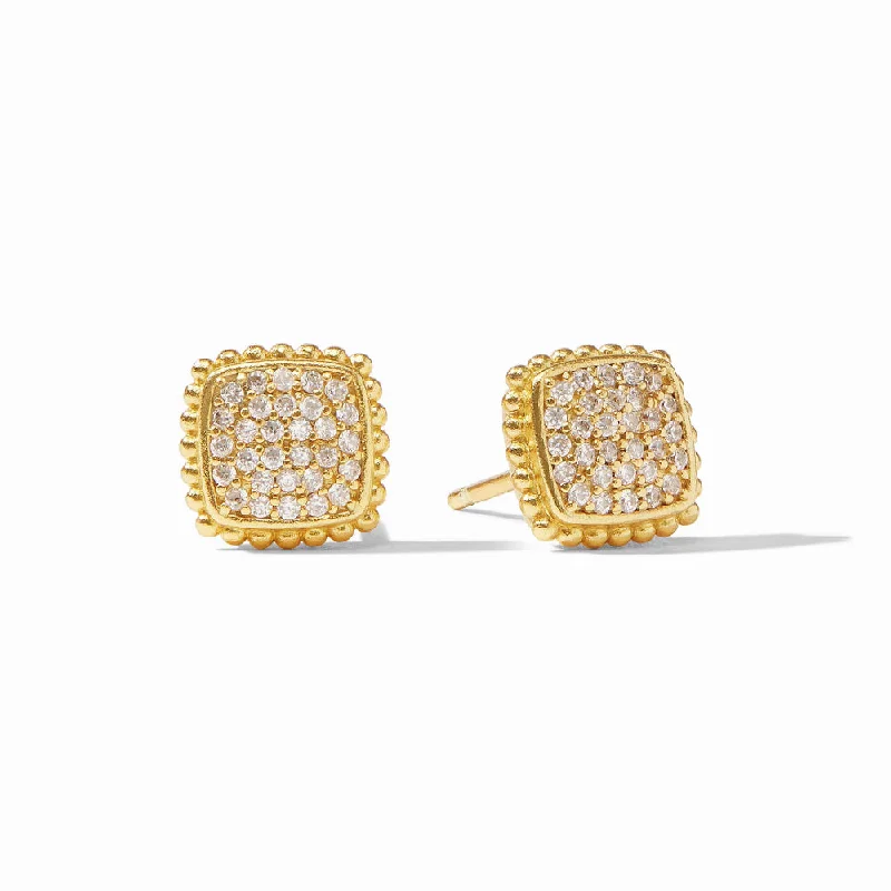 Hoop earrings inspired by stars with stone accents -Julie Vos Noel Pave Stud