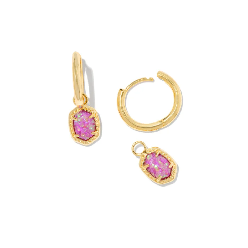 Hoop earrings perfect for parties with stone shine -Kendra Scott Daphne Framed Huggie Earrings