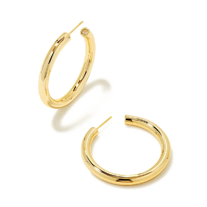 Hoop earrings with white gold for sleek ear shine -Kendra Scott Colette Hoop Earring-Large