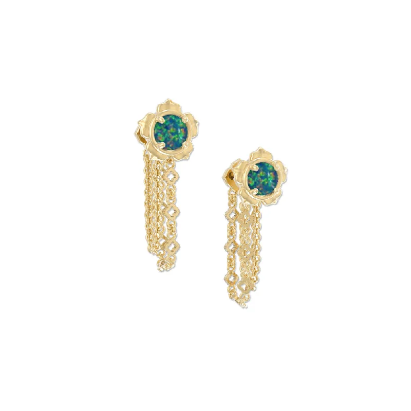 Hoop earrings inspired by vintage with stone glamour -Kendra Scott Susie Gold Ear Jacket