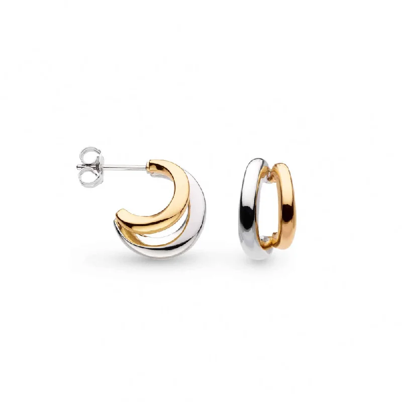 Colorful hoop earrings with mixed stone ear dazzle -Kit Heath Bevel Cirque Link Twin Hoop Earrings