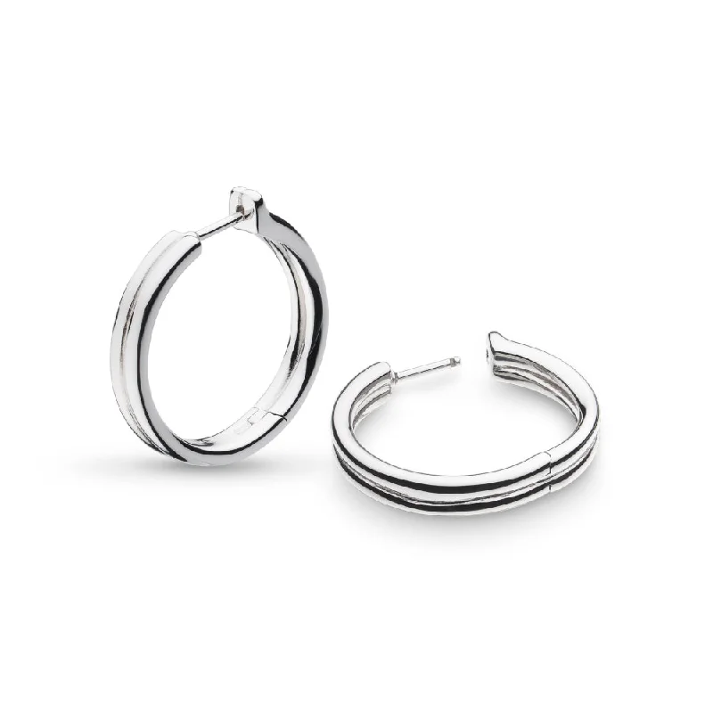 Quartz hoop earrings with clear stone ear elegance -Kit Heath Bevel Unity Maxi Hoop Earrings