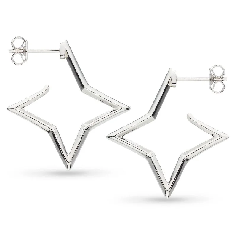 Hoop earrings perfect for stacking with ear studs -Kit Heath Celeste Astoria Star Outline Hoop Earrings