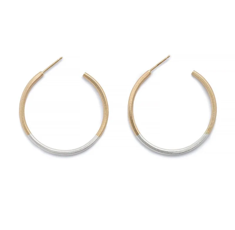 Geometric hoop earrings with sharp stone ear designs -Koa hoop earring - 14k gold