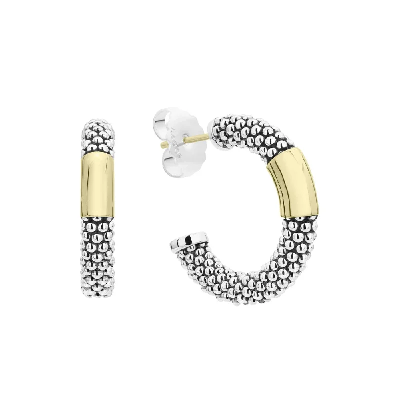 Hoop earrings featuring floral stones for sweet ear beauty -Lagos High Bar Hoop Earrings