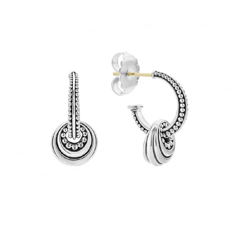 Chunky hoop earrings for bold ear statement looks -Lagos Signature Caviar Hoop Earrings