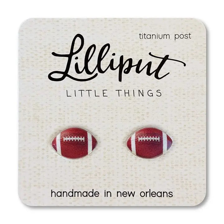 Hoop earrings with thin hoops for light wear -Lilliput Little Things Football Earrings