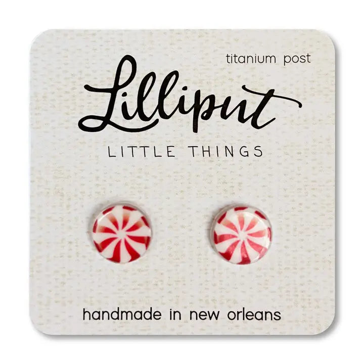 Hoop earrings with pave stones for extra ear dazzle -Lilliput Little Things Peppermint Earrings