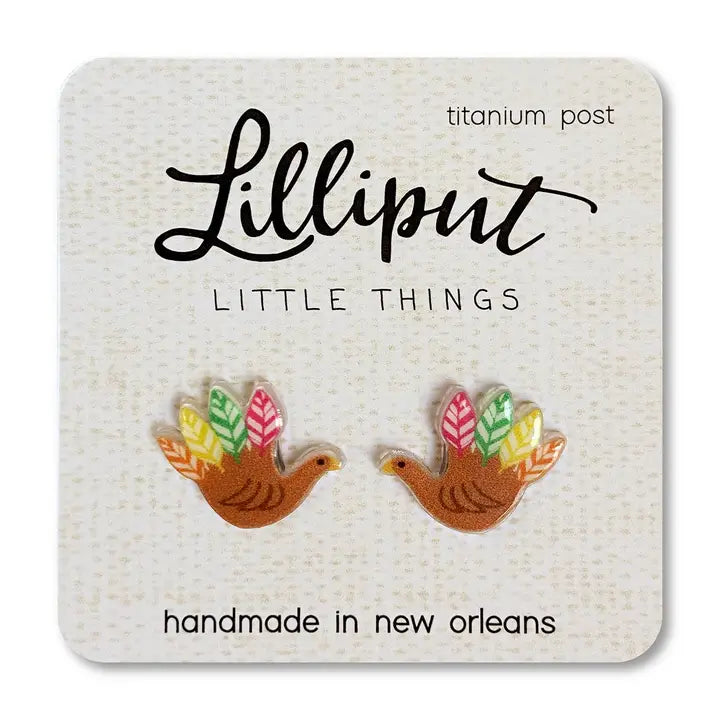 Glam hoop earrings perfect for dazzling night ear wear -Lilliput Little Things Thanksgiving Hand Turkey Earrings