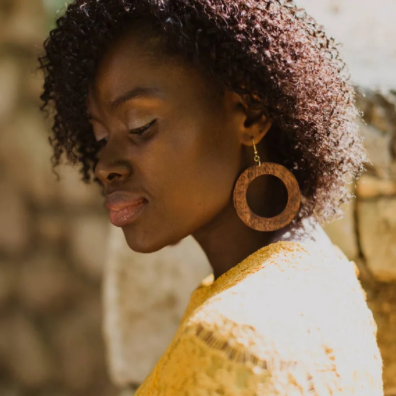 Hoop earrings with white gold for sleek ear shine -Makaya Earrings - Mahogany