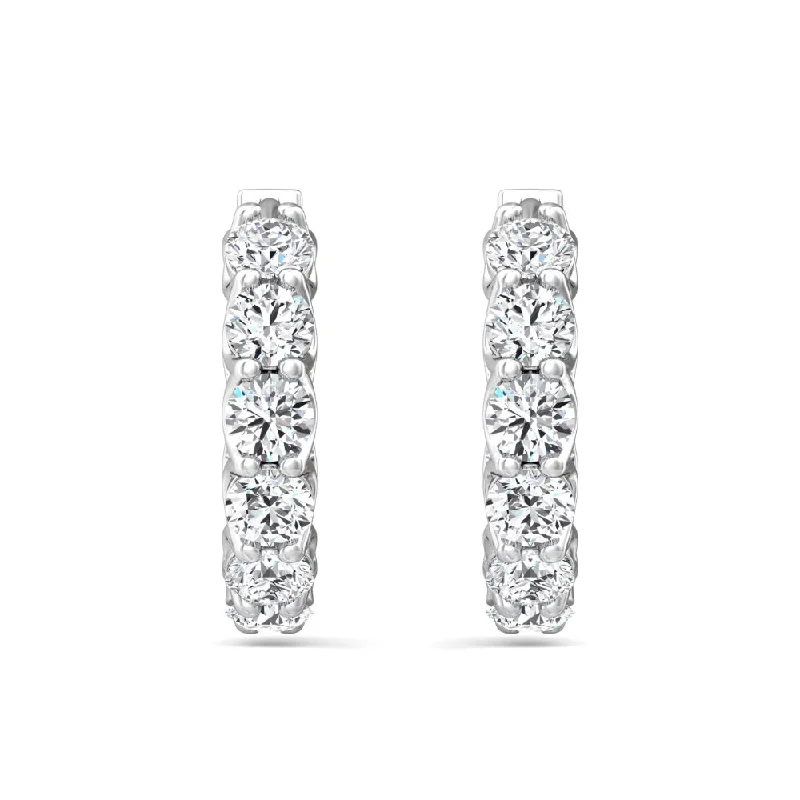 Chunky hoop earrings for bold ear statement looks -Martin Flyer Diamond Hoop Earrings