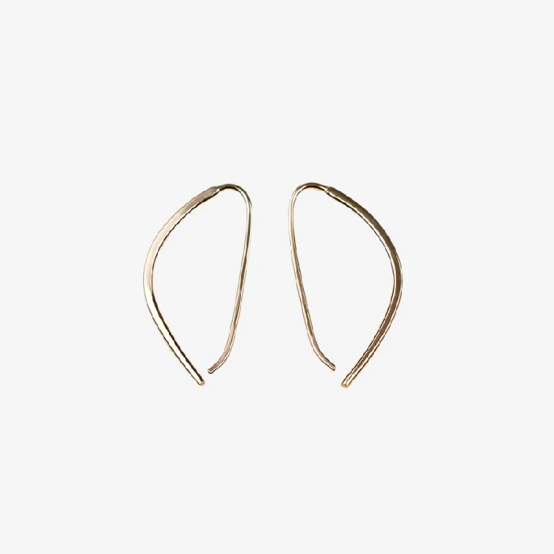 Hoop earrings inspired by stars with stone accents -Small Mercury Pull-Through Hoop Earrings - Gold