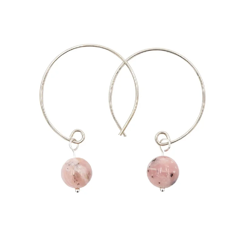 Trendy hoop earrings with modern stone hoop shapes -Peruvian Opal Hoop Curves