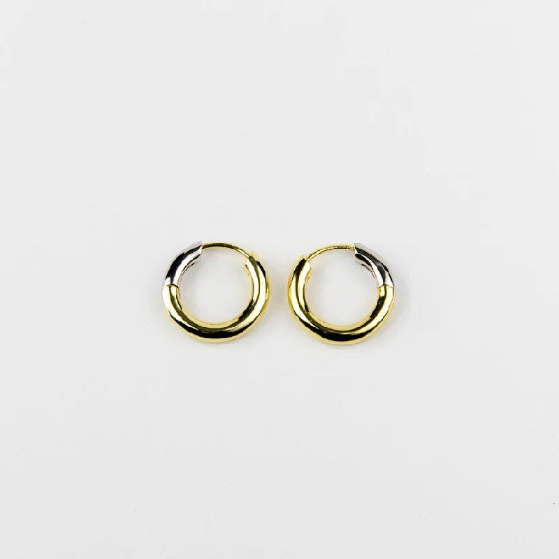 Hoop earrings inspired by cosmos with stone shine -Petite Hoops - 3/4 Gold