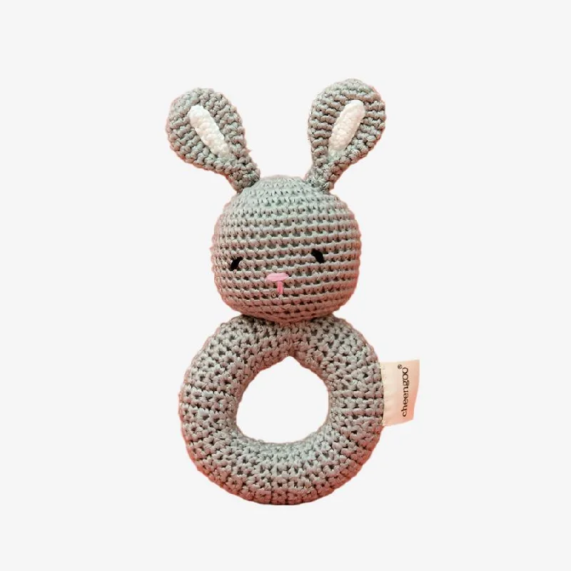 Hoop earrings made with recycled metal sustainability -Ring Rattle - Bunny