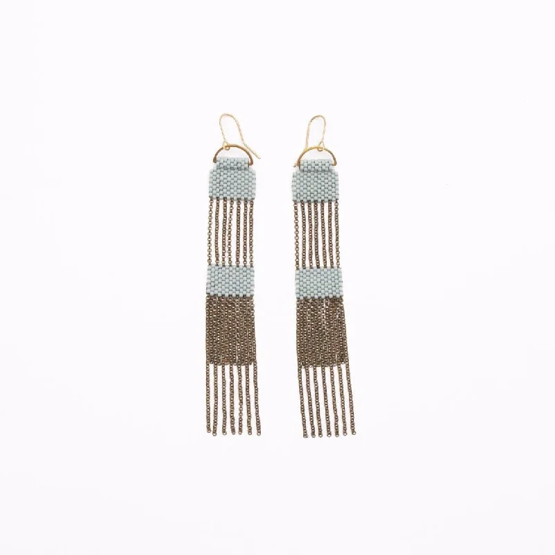 Hoop earrings featuring aquamarine for cool blue ear glow -Silo Earrings in Blue Grey