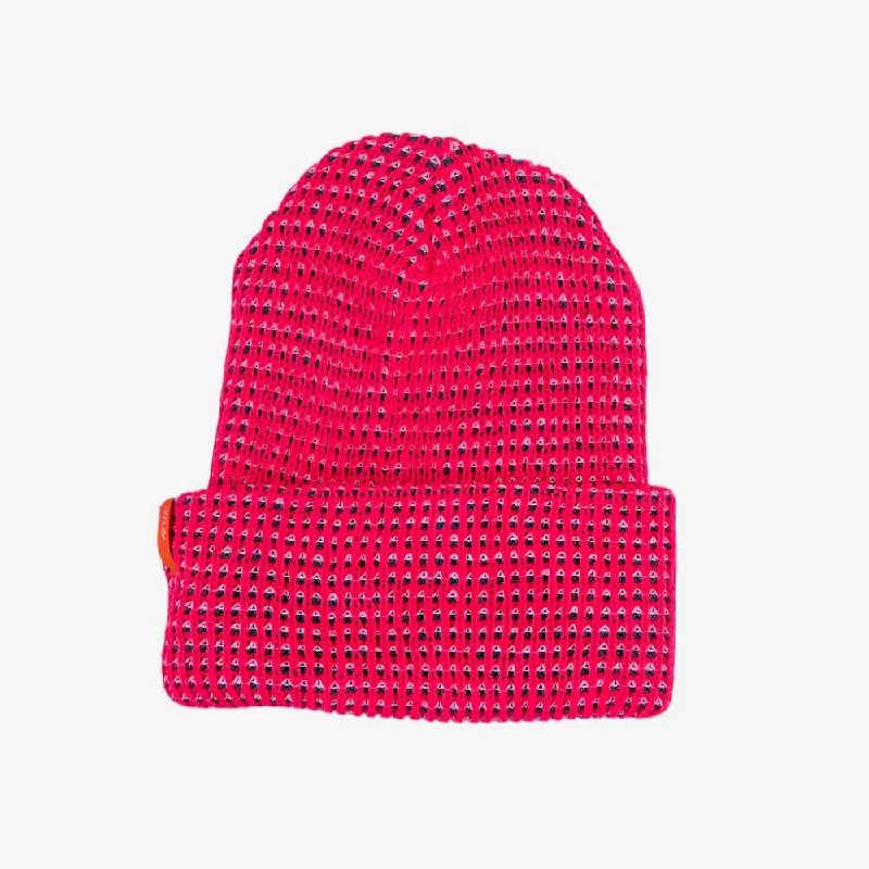 Chic hoop earrings perfect for stylish everyday ear wear -Simple Grid Knit Beanie - Fuchsia