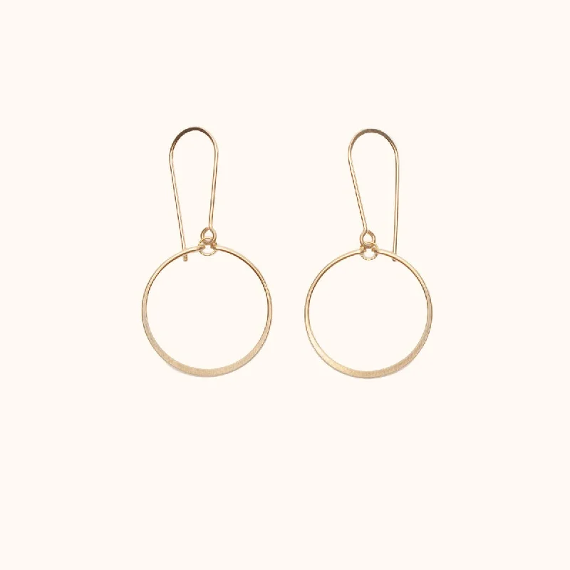 Stackable hoop earrings perfect for ear layering style -Single Circle Earrings in Gold