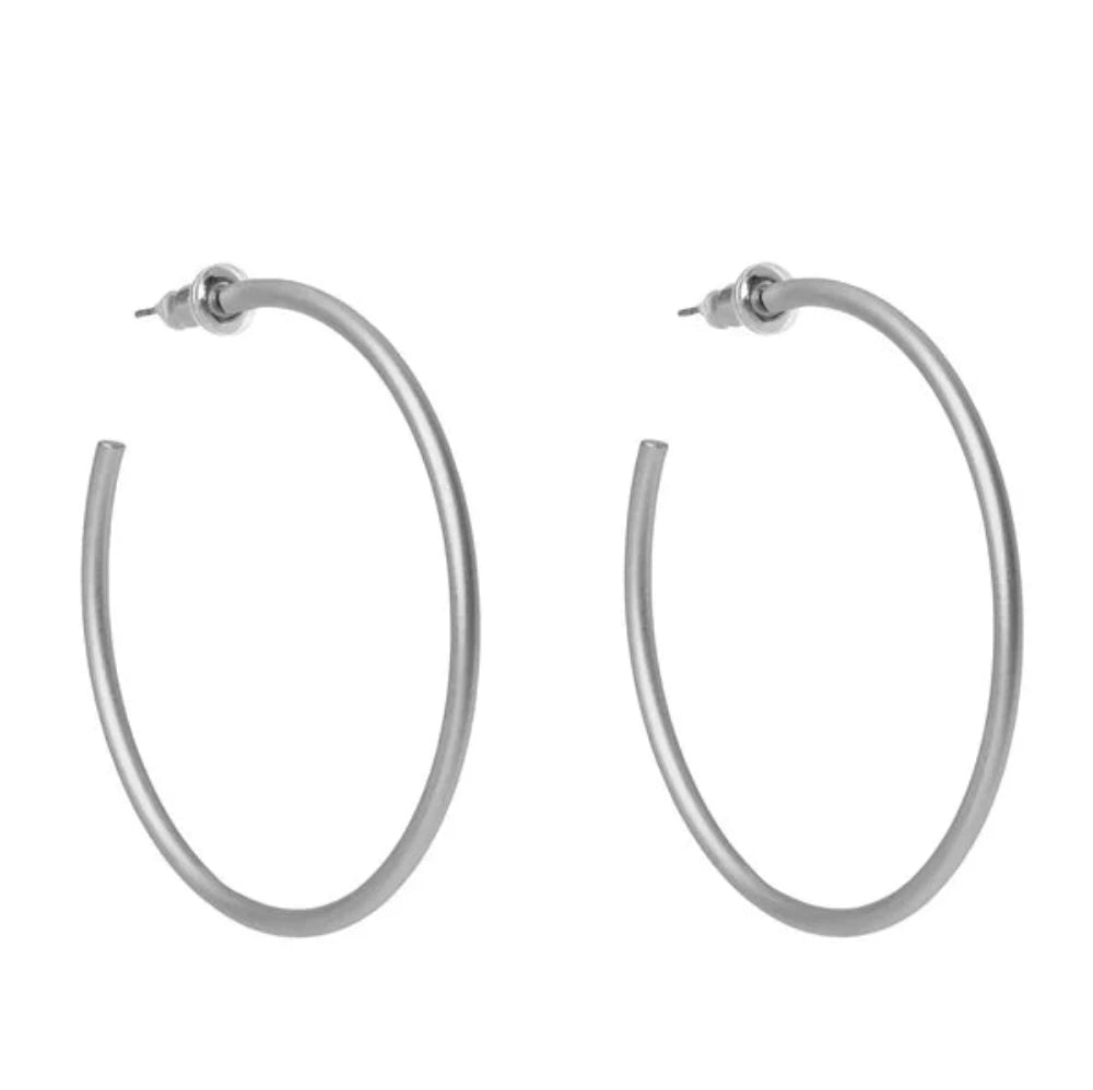 Hoop earrings featuring citrine for golden ear warmth -Spartina Fine Line Hoop Earrings Silver