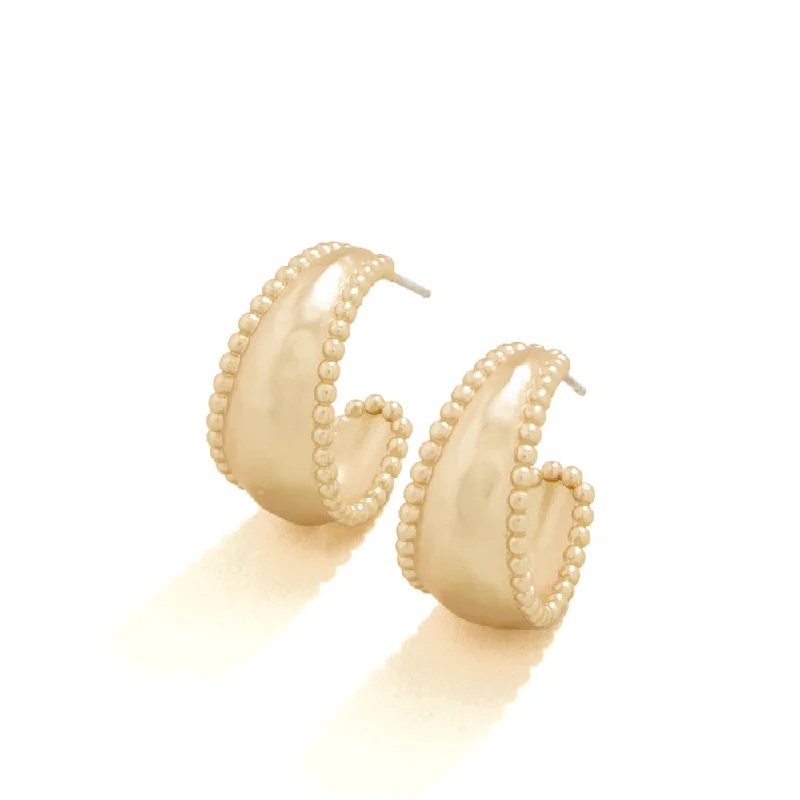 Gold hoop earrings adding sunny shine to ears -Spartina Milly Hoop Earrings - Gold