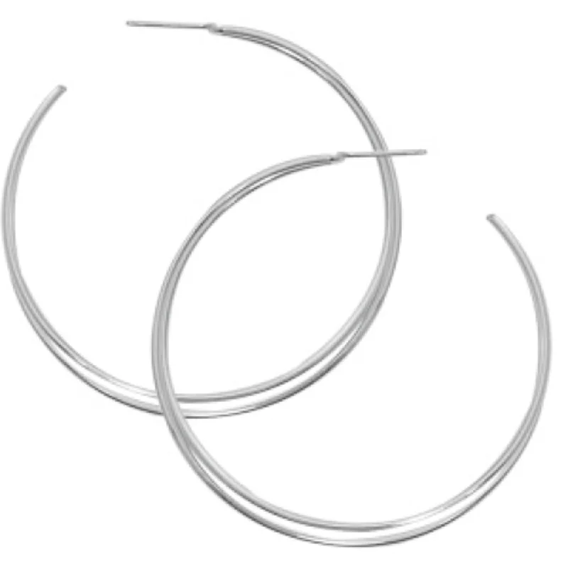 Hoop earrings featuring moonstone for ethereal ear radiance -Sterling Silver 4mm Crossover Hoop Earrings